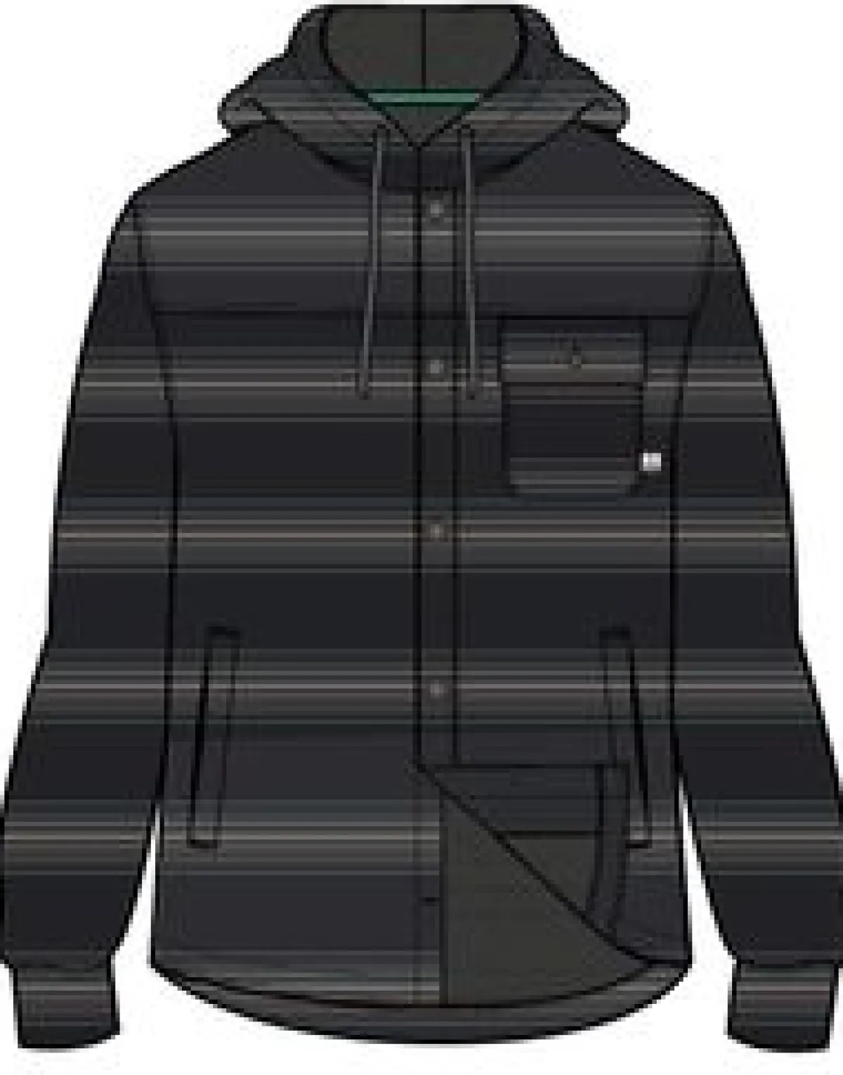 Shirts|Shirts|Passenger Sherwood Check Hooded Shirt Jacket - Black Stripe BlackStripe