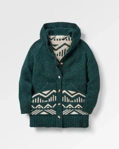 Knitwear|Sweaters|Passenger Snoozle Recycled Knitted Hooded Cardigan - Rain Forest RainForest