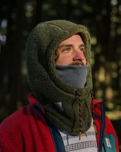 Beanies|Beanies|Passenger Snowdrift Recycled Fleece Hood - Khaki Green KhakiGreen