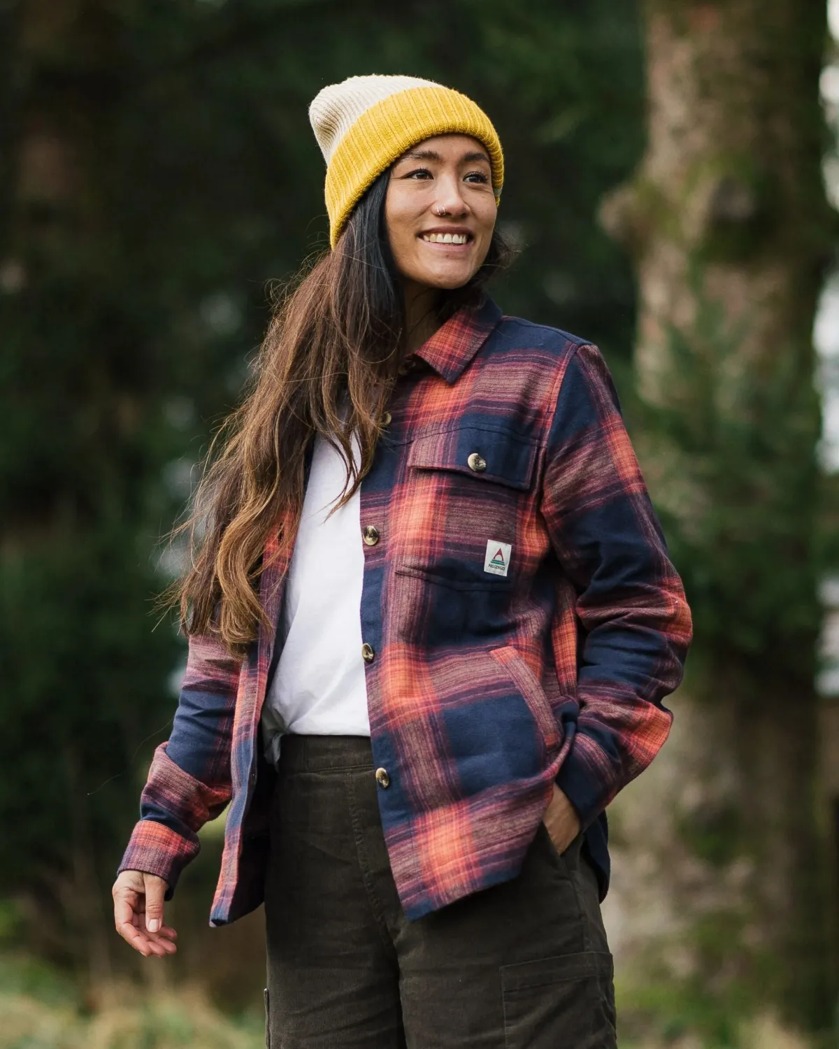 Shirts|Shirts|Passenger Stella Organic Cotton Long Sleeve Shirt - Rich Navy/ Red Ochre Check RichNavy/RedOchreCheck