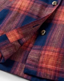 Shirts|Shirts|Passenger Stella Organic Cotton Long Sleeve Shirt - Rich Navy/ Red Ochre Check RichNavy/RedOchreCheck