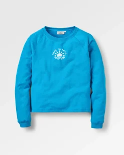 Sweatshirts|Hoodies & Sweatshirts|Passenger Sunburst Recycled Cotton Sweatshirt - Blue Pool BluePool