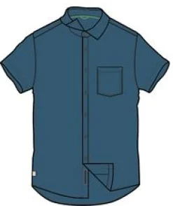 Shirts|Passenger Sundowner Stretch Short Sleeve Shirt - Tidal Blue TidalBlue