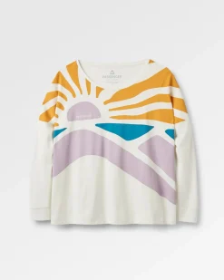 T-Shirts & Tank Tops|Tops & T-Shirts|Passenger Sunsets Organic Cotton Long Sleeve T-Shirt - Marshmallow