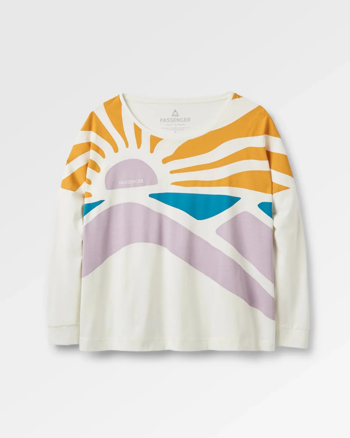T-Shirts & Tank Tops|Tops & T-Shirts|Passenger Sunsets Organic Cotton Long Sleeve T-Shirt - Marshmallow