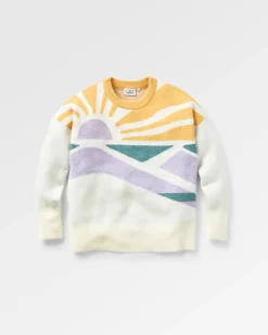 Knitwear|Sweaters|Passenger Sunsets Recycled Oversized Knitted Sweater - Marshmallow