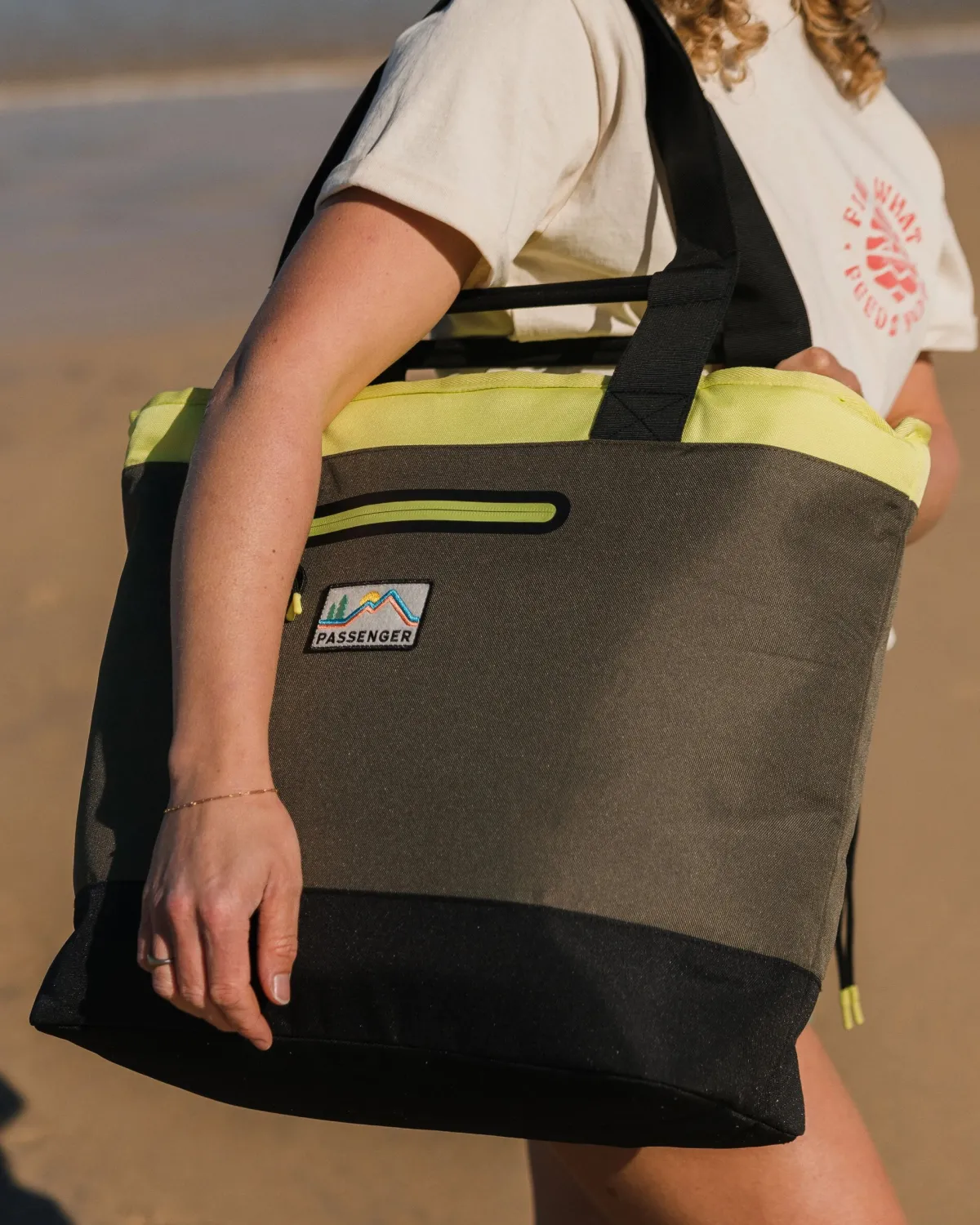 Storage & Coolers|Passenger Tote Recycled Cooler Bag - Khaki Green Multi KhakiGreenMulti