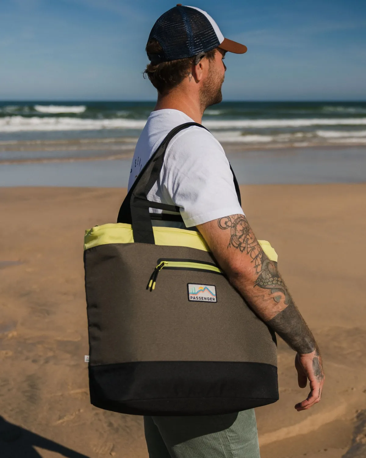 Storage & Coolers|Passenger Tote Recycled Cooler Bag - Khaki Green Multi KhakiGreenMulti