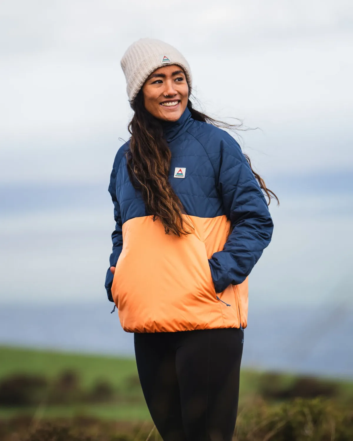 Insulated|Outdoor Active|Passenger Trace Recycled Thermore Insulated Jacket - Dark Denim/ Apricot DarkDenim/Apricot