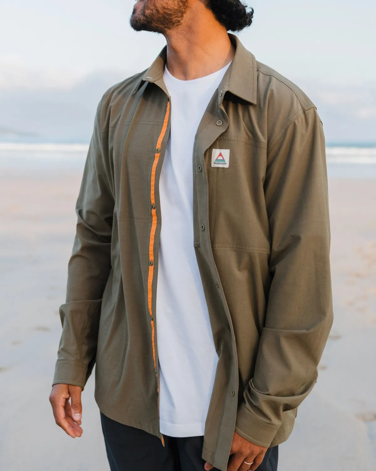 Tops|Shirts|Passenger Traveler Long Sleeve Shirt - Khaki Green KhakiGreen