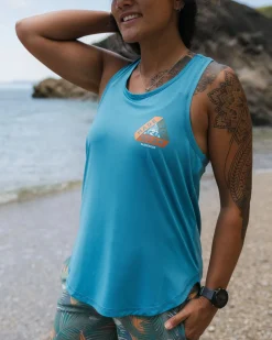 Tank Tops|Tops|Passenger Twist Recycled Active Tank Top - Blue Pool BluePool