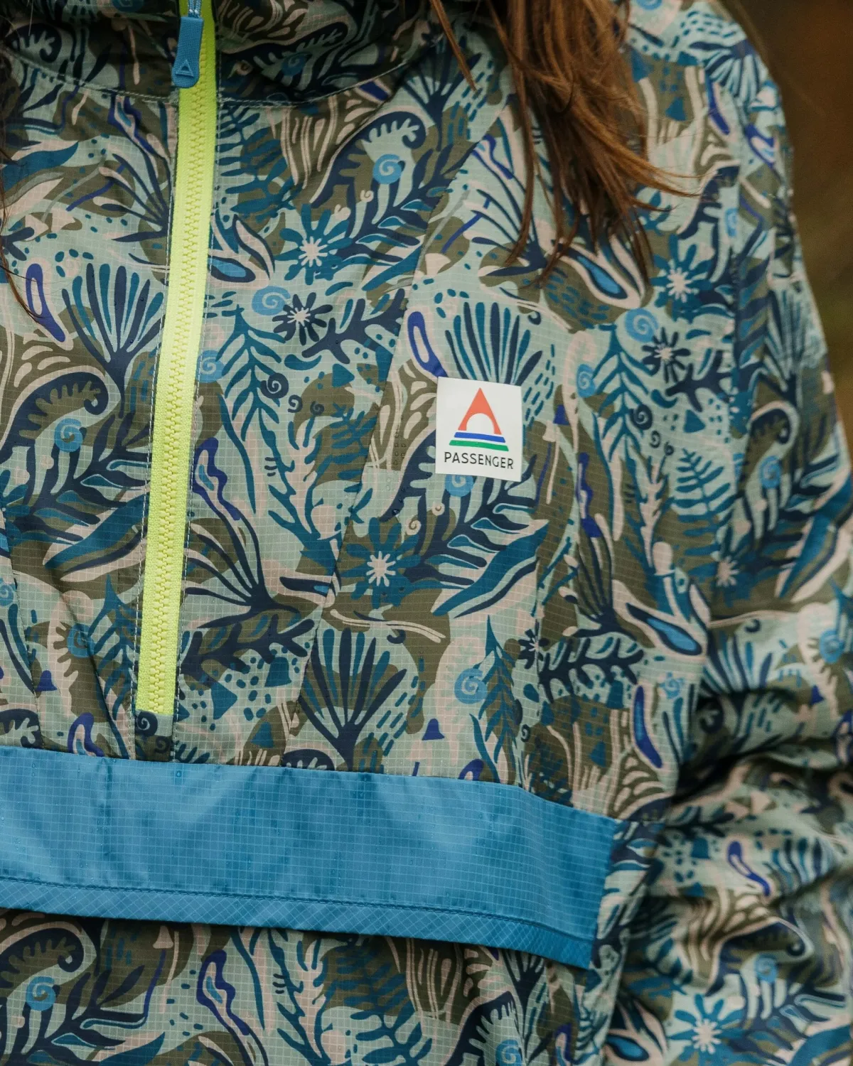 Outdoor Active|Jackets|Passenger Viento Recycled Windshell Anorak - Abstract Seaweed Pistachio AbstractSeaweedPistachio
