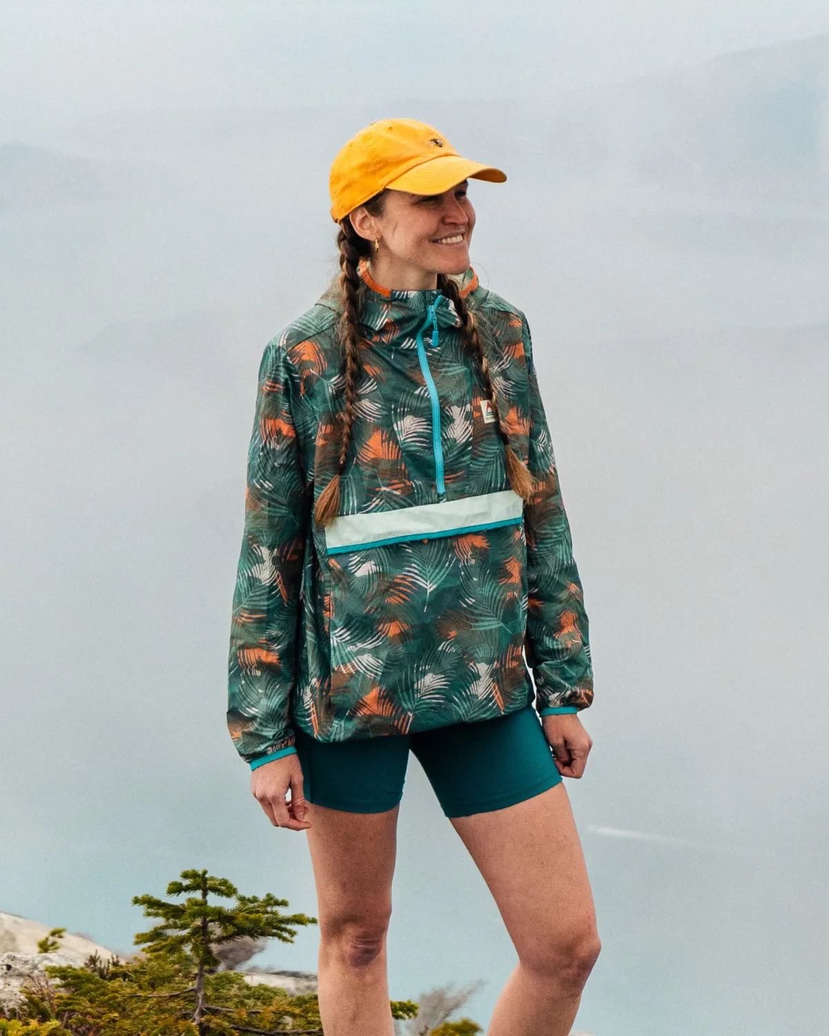 Outdoor Active|Jackets|Passenger Viento Recycled Windshell Anorak - Palm Camo Deep Sea PalmCamoDeepSea
