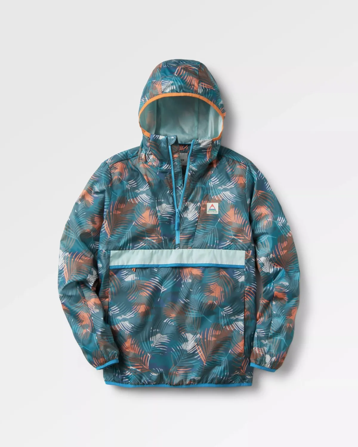 Outdoor Active|Jackets|Passenger Viento Recycled Windshell Anorak - Palm Camo Deep Sea PalmCamoDeepSea