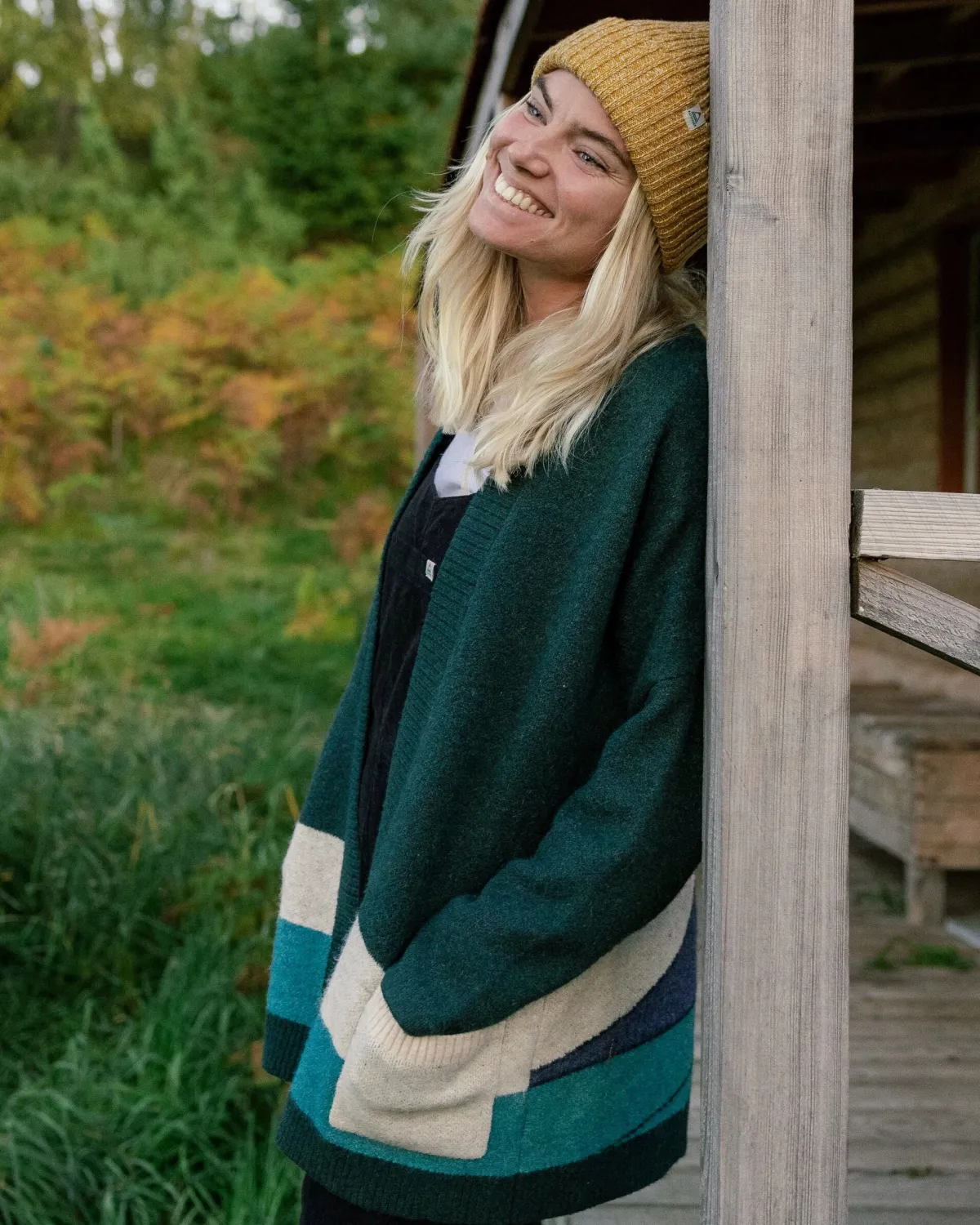 Knitwear|Sweaters|Passenger Vista Recycled Knitted Cardigan - Rain Forest RainForest