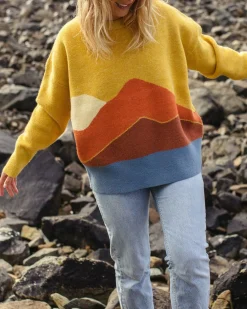 Knitwear|Sweaters|Passenger Vista Recycled Knitted Sweater - Amber Gold AmberGold