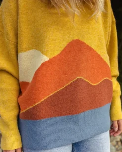 Knitwear|Sweaters|Passenger Vista Recycled Knitted Sweater - Amber Gold AmberGold