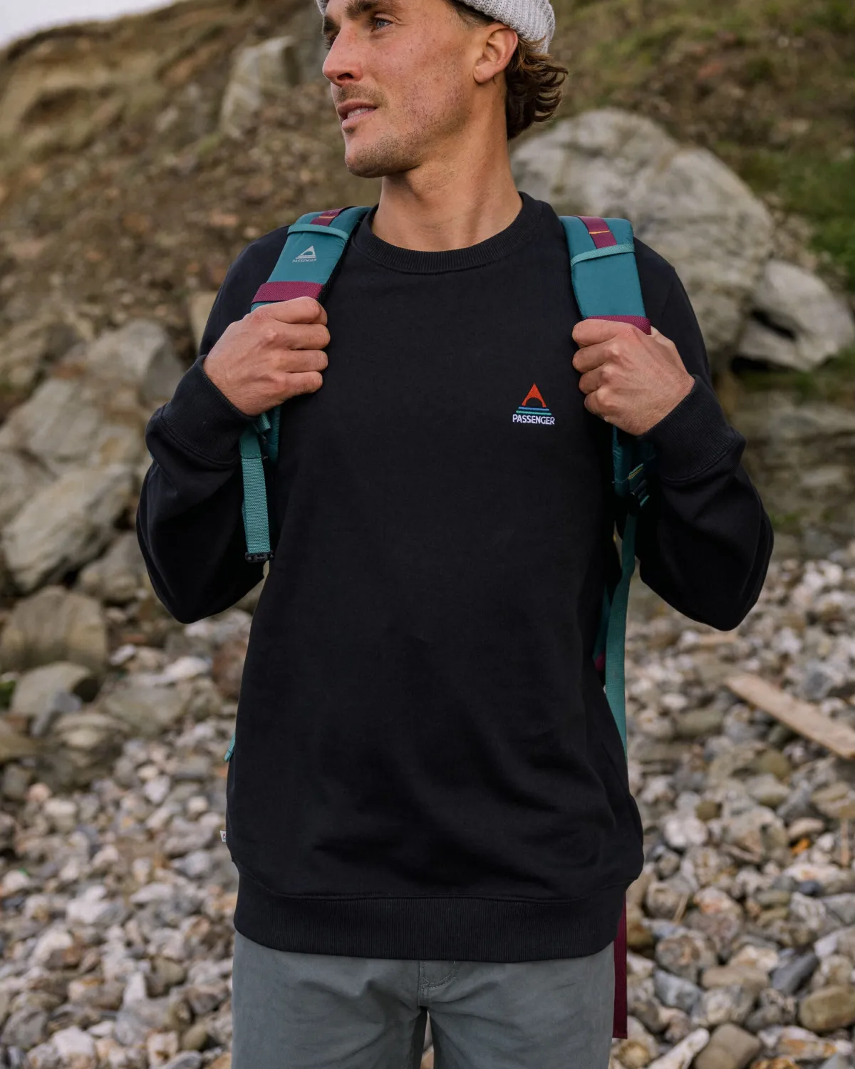 Hoodies & Sweatshirts|Sweatshirts|Passenger Vita Organic Cotton Long Sleeve Sweatshirt - Black