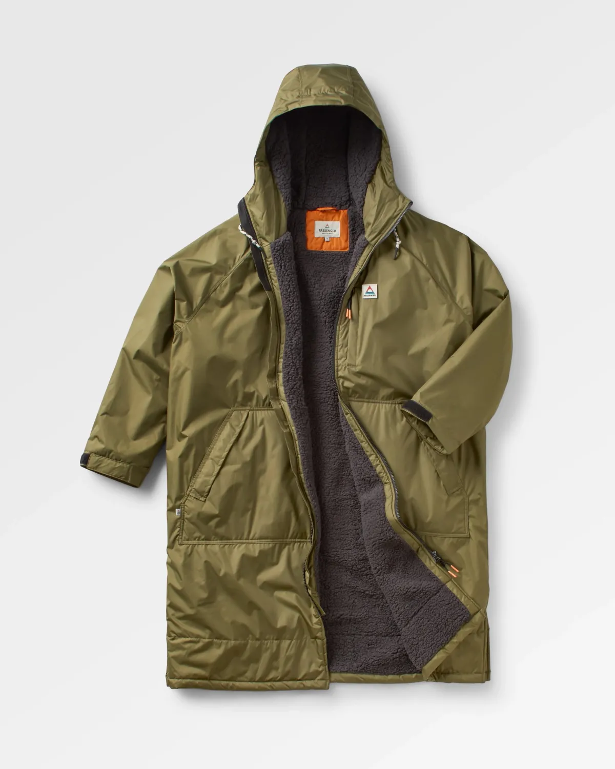Changing Robes & Surf Ponchos|Changing Robes & Surf Ponchos|Passenger Waves Recycled Sherpa Lined Changing Robe - Khaki Green KhakiGreen
