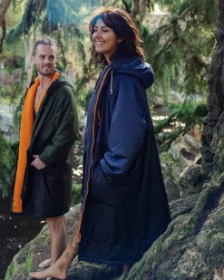 Surf Accessories|Surf Accessories|Passenger Waves Recycled Sherpa Lined Changing Robe - Dark Denim/ Deep Navy DarkDenim/DeepNavy