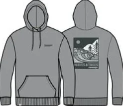 Hoodies|Passenger Waves u0026 Trees Organic Cotton Hoodie - Steel Gray SteelGray