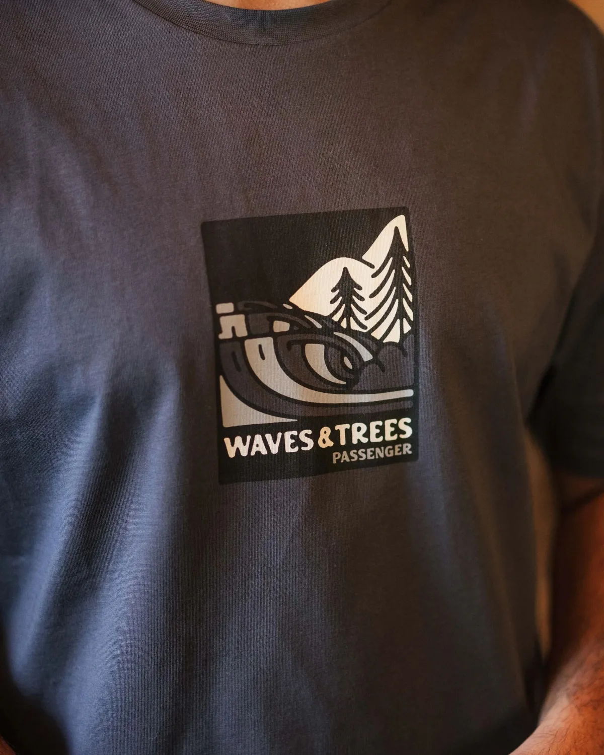 T-Shirts & Tank Tops|Passenger Waves u0026 Trees Organic Cotton T-Shirt - Charcoal