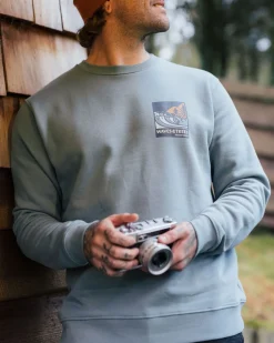 Hoodies & Sweatshirts|Passenger Waves u0026 Trees Organic Cotton Long Sleeve Sweatshirt - Stormy Sea StormySea