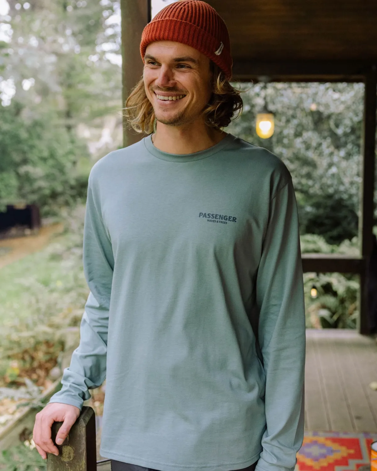 T-Shirts & Tank Tops|Passenger Waves u0026 Trees Organic Cotton Long Sleeve T-Shirt - Stormy Sea StormySea