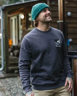Sweatshirts|Hoodies & Sweatshirts|Passenger Waves u0026 Trees Organic Cotton Long Sleeve Sweatshirt - Charcoal