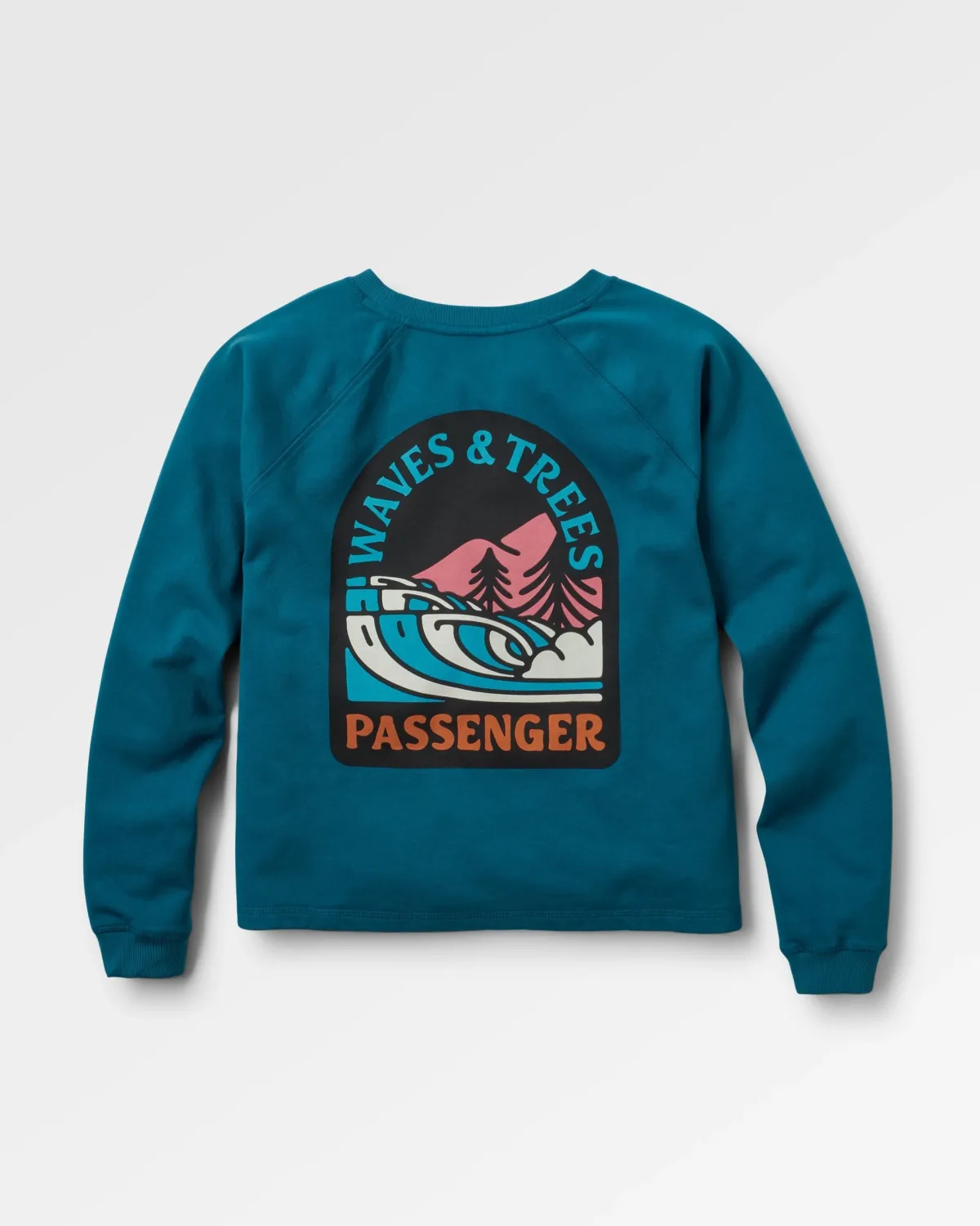 Sweatshirts|Hoodies & Sweatshirts|Passenger Waves u0026 Trees Recycled Cotton Long Sleeve Sweatshirt - Tidal Blue TidalBlue