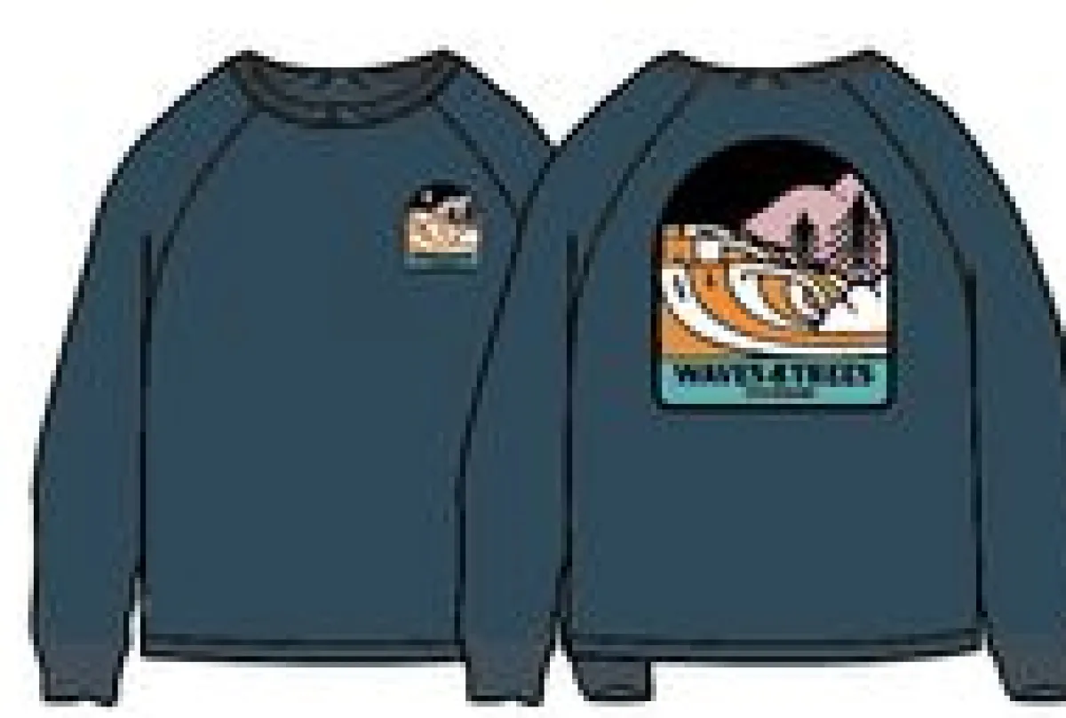 Sweatshirts|Hoodies & Sweatshirts|Passenger Waves u0026 Trees Recycled Cotton Long Sleeve Sweatshirt - Tidal Blue TidalBlue