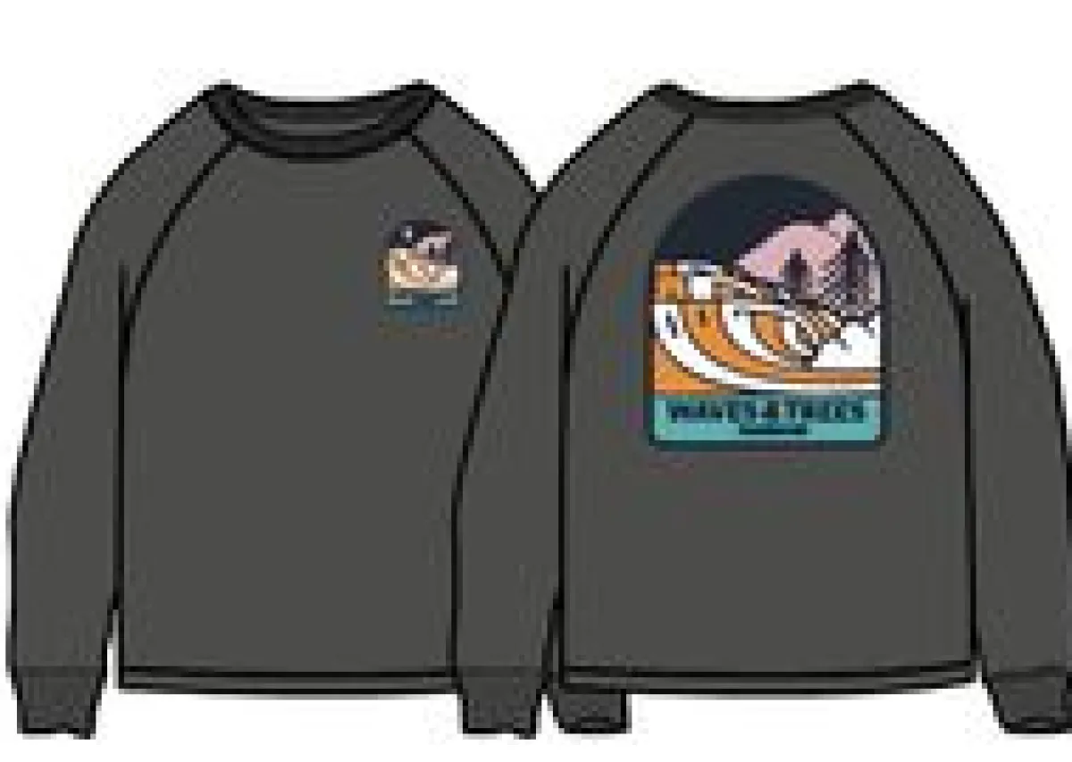 Sweatshirts|Hoodies & Sweatshirts|Passenger Waves u0026 Trees Recycled Cotton Long Sleeve Sweatshirt - Charcoal