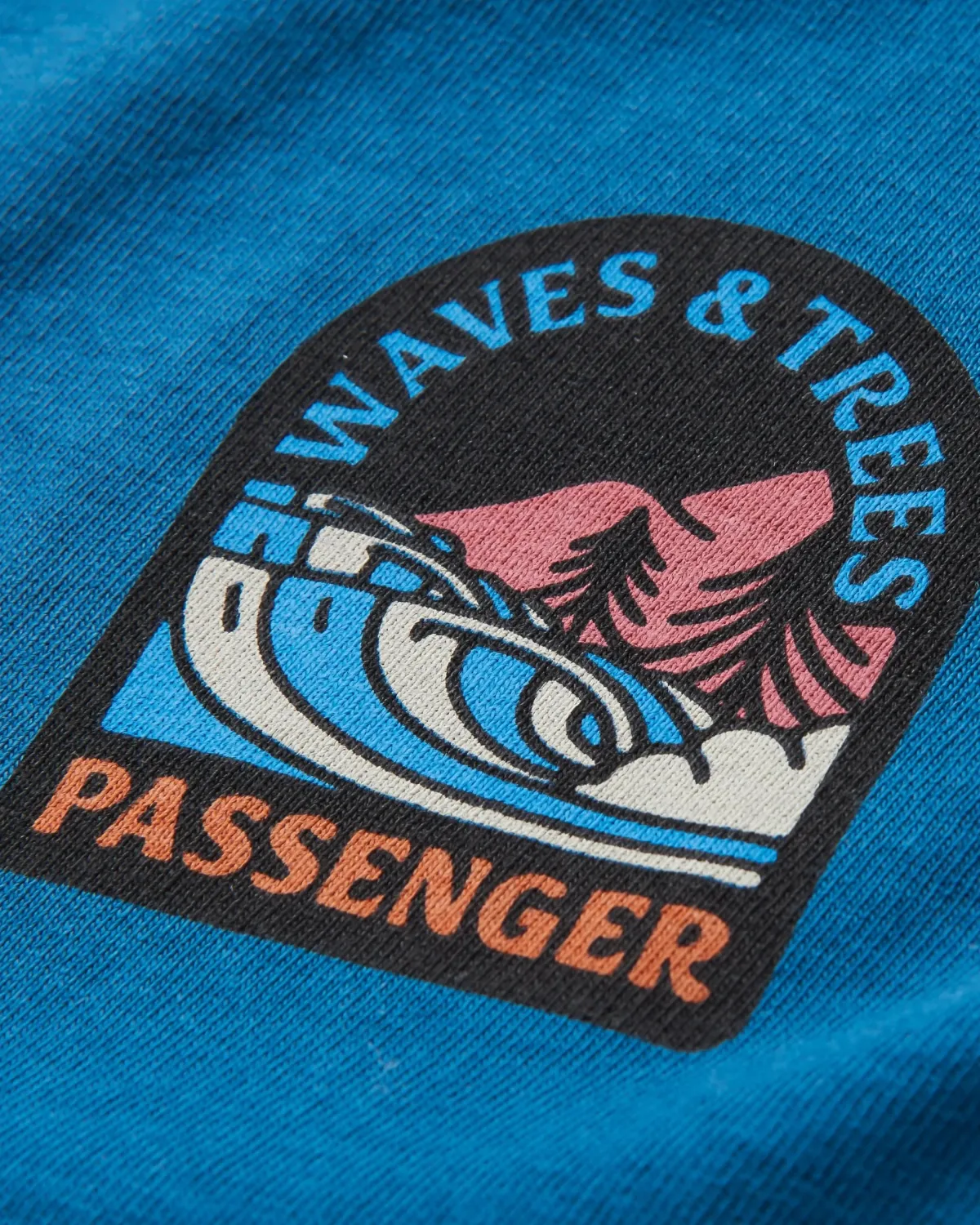 T-Shirts & Tank Tops|Passenger Waves u0026 Trees Recycled Cotton Long Sleeve T-Shirt - Tidal Blue TidalBlue