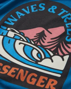T-Shirts & Tank Tops|Passenger Waves u0026 Trees Recycled Cotton Long Sleeve T-Shirt - Tidal Blue TidalBlue