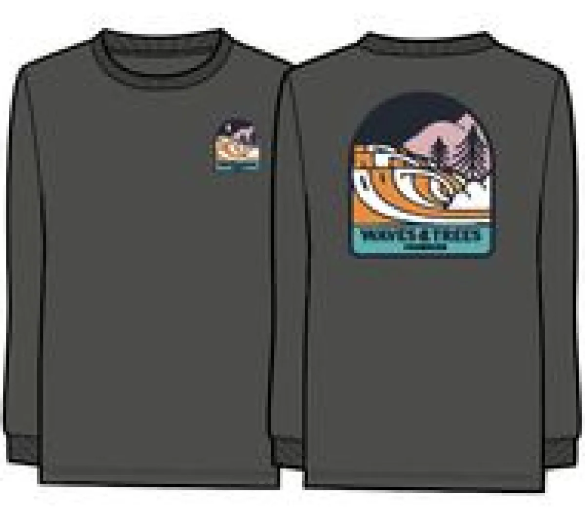 T-Shirts & Tank Tops|Passenger Waves u0026 Trees Recycled Long Sleeve T-Shirt - Charcoal