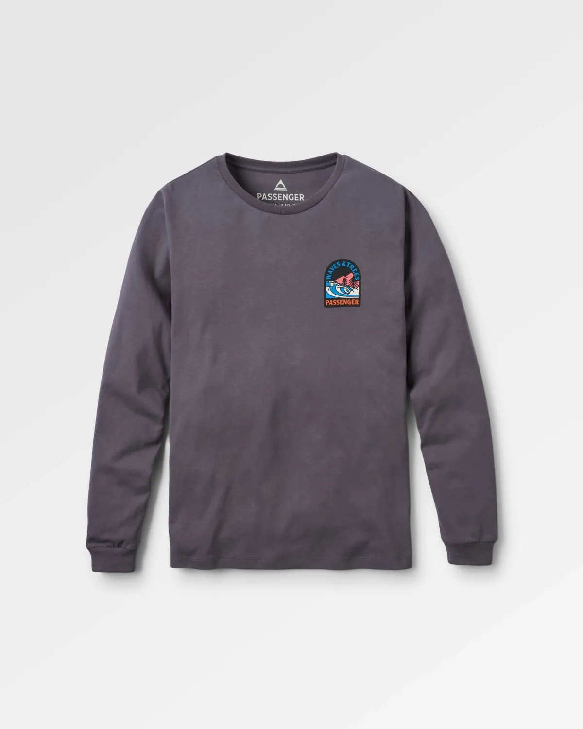 T-Shirts & Tank Tops|Passenger Waves u0026 Trees Recycled Long Sleeve T-Shirt - Charcoal