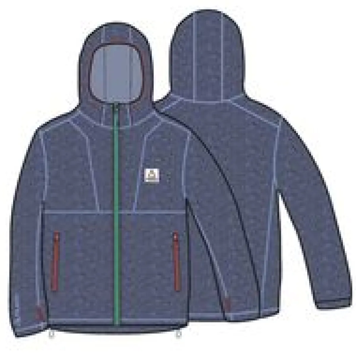 Hoodies|Tops|Passenger Women's Crest Recycled Polartec Fleece Hoodie - Dark Denim Marl DarkDenimMarl