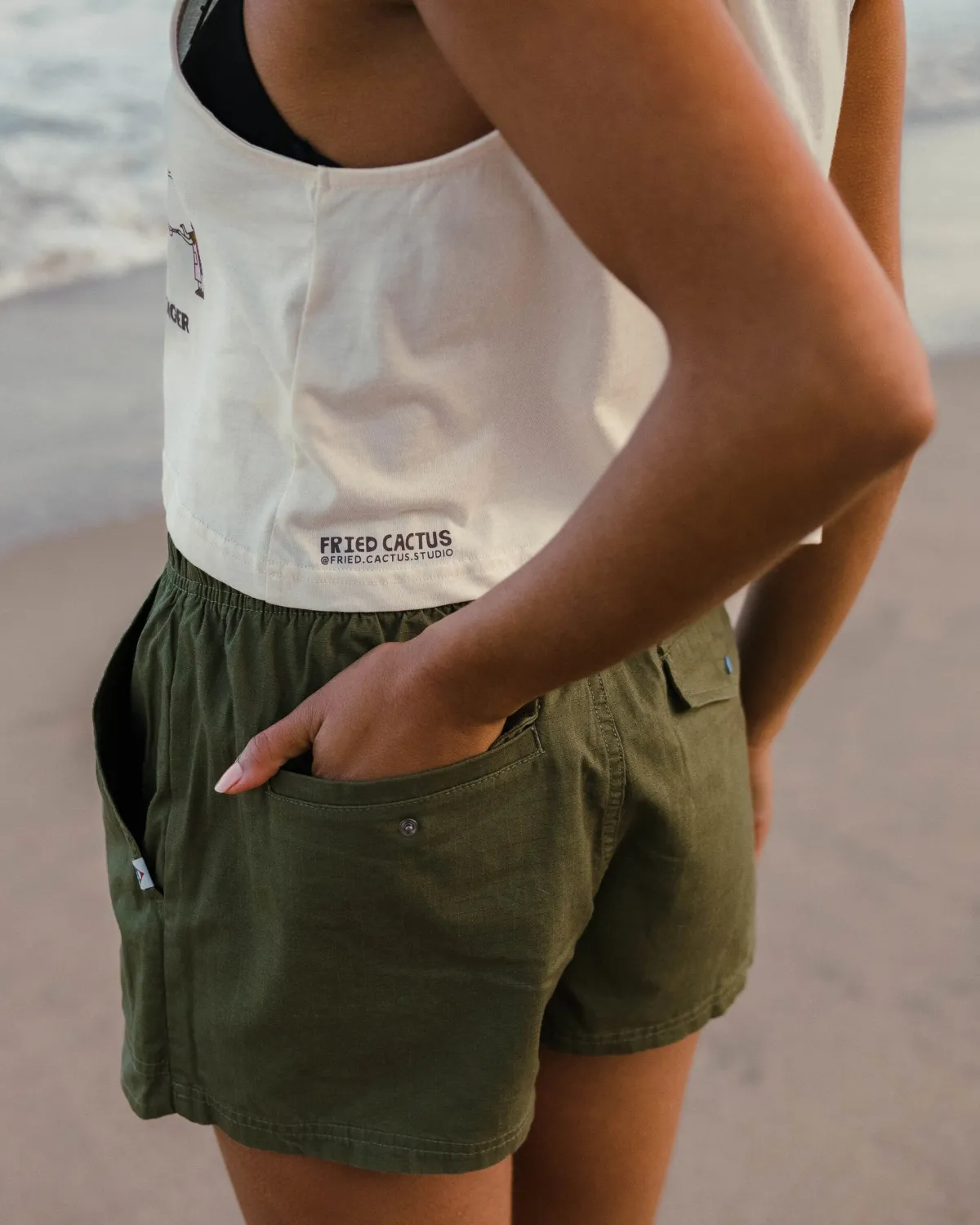 Pants|Dresses & Skirts|Passenger Wonderland Organic Cotton Skort - Khaki Green KhakiGreen