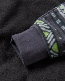 Fleece|Fleece|Passenger Woodland Hooded 1/2 Zip Recycled Polar Fleece - Mountain Geo Charcoal MountainGeoCharcoal