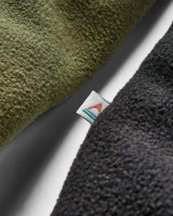 Fleece|Fleece|Passenger Woodland Hooded Half Zip Recycled Polar Fleece - True Black/ Khaki Green TrueBlack/KhakiGreen