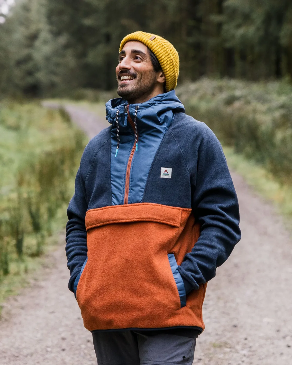 Fleece|Fleece|Passenger Woodland Hooded Half-Zip Polar Fleece - Deep Navy/Baked Clay DeepNavy/BakedClay