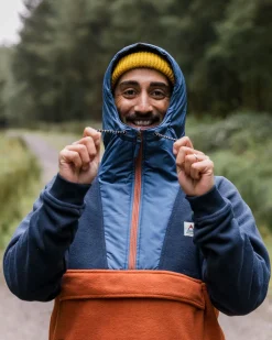 Fleece|Fleece|Passenger Woodland Hooded Half-Zip Polar Fleece - Deep Navy/Baked Clay DeepNavy/BakedClay