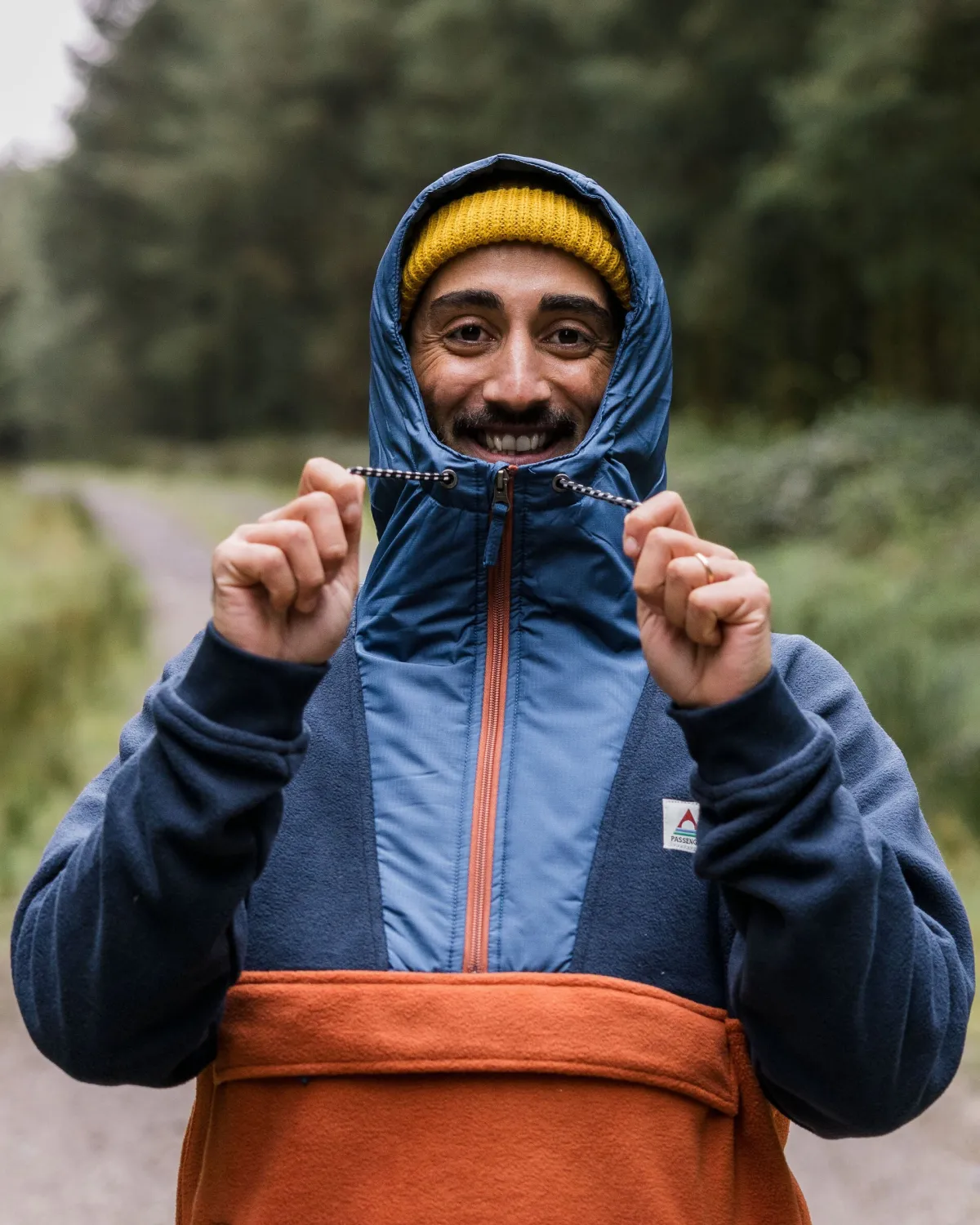 Fleece|Fleece|Passenger Woodland Hooded Half-Zip Polar Fleece - Deep Navy/Baked Clay DeepNavy/BakedClay