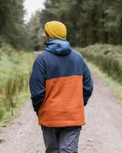 Fleece|Fleece|Passenger Woodland Hooded Half-Zip Polar Fleece - Deep Navy/Baked Clay DeepNavy/BakedClay