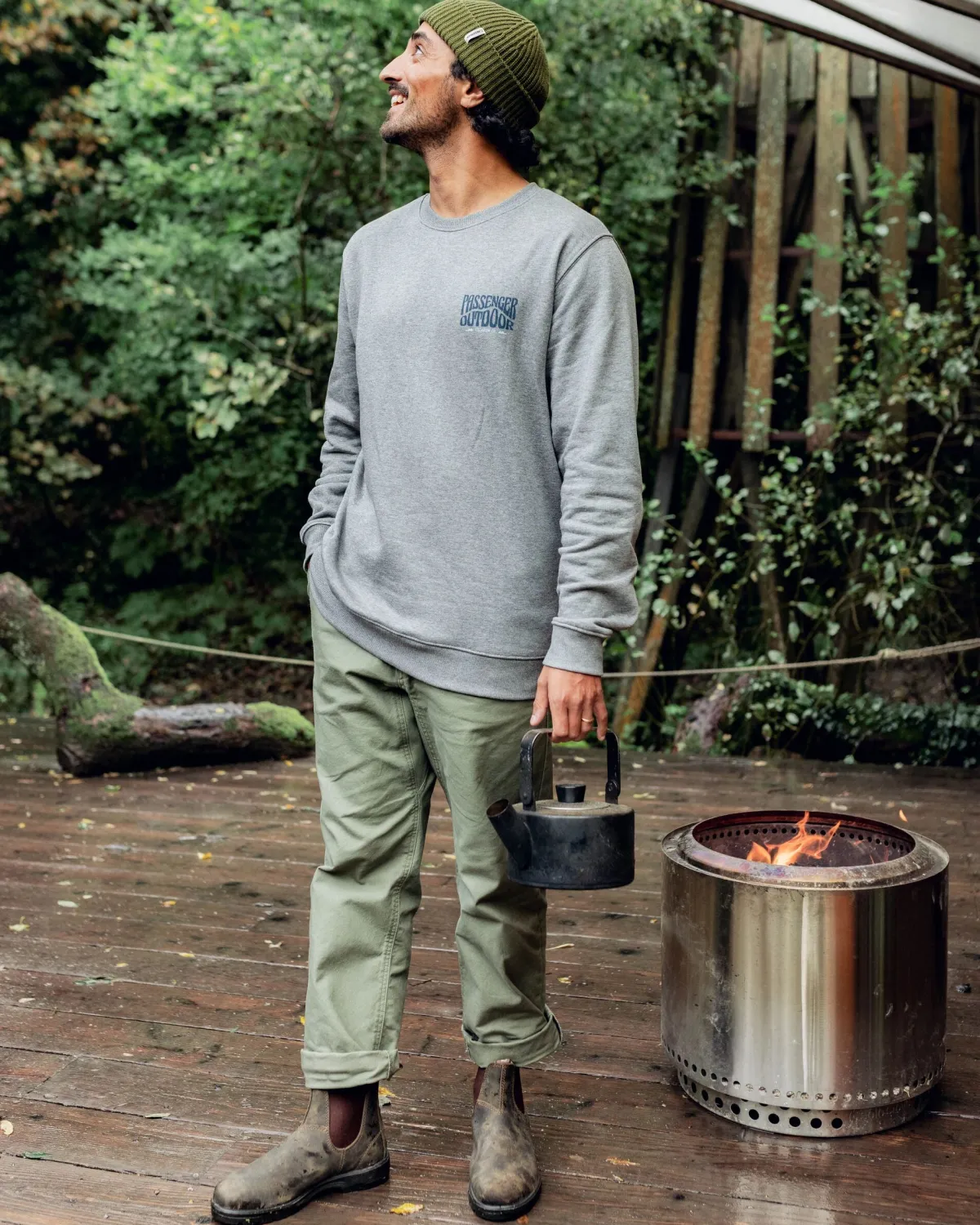 Sweatshirts|Hoodies & Sweatshirts|Passenger Yuca Recycled Cotton Long Sleeve Sweatshirt - Dark Grey Marl DarkGreyMarl