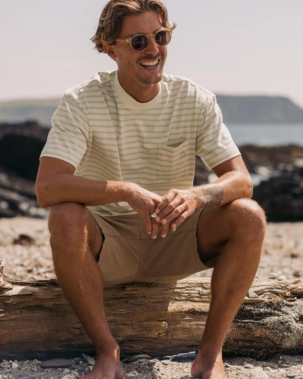 T-Shirts & Tank Tops|T-Shirts & Tank Tops|Passenger Zen Recycled Relaxed Fit T-Shirt - Apple Green Stripe AppleGreenStripe