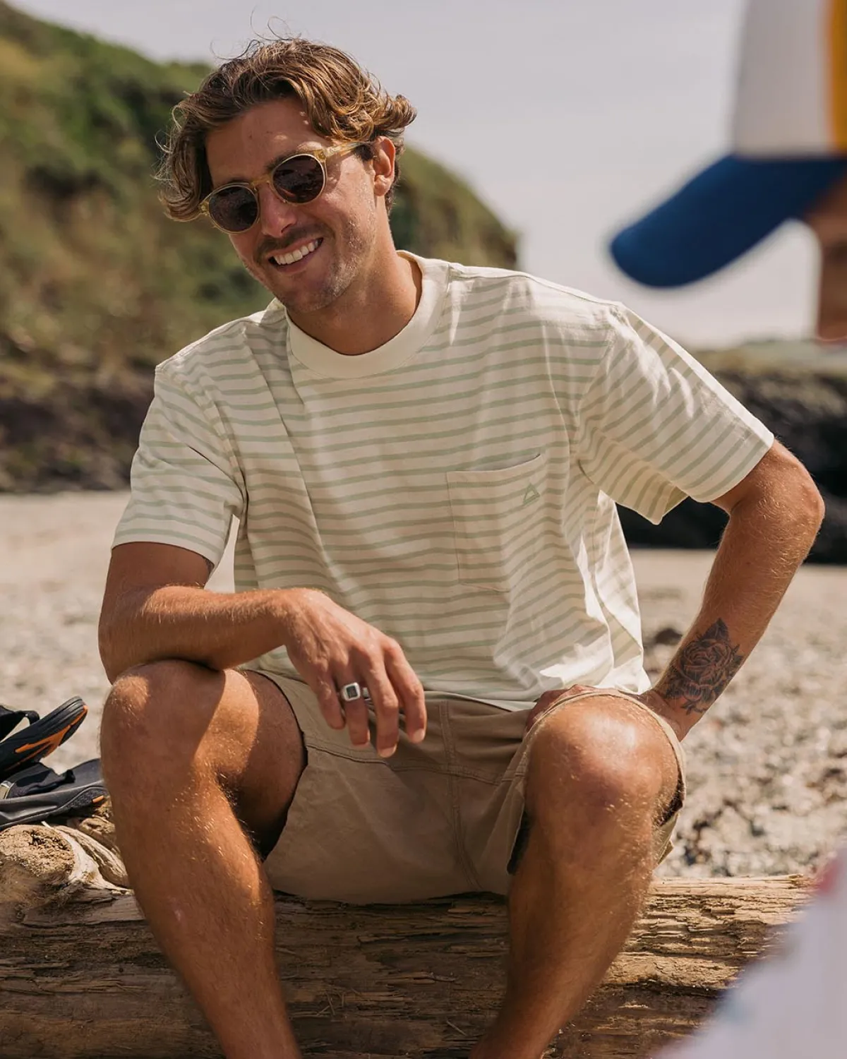 T-Shirts & Tank Tops|T-Shirts & Tank Tops|Passenger Zen Recycled Relaxed Fit T-Shirt - Apple Green Stripe AppleGreenStripe
